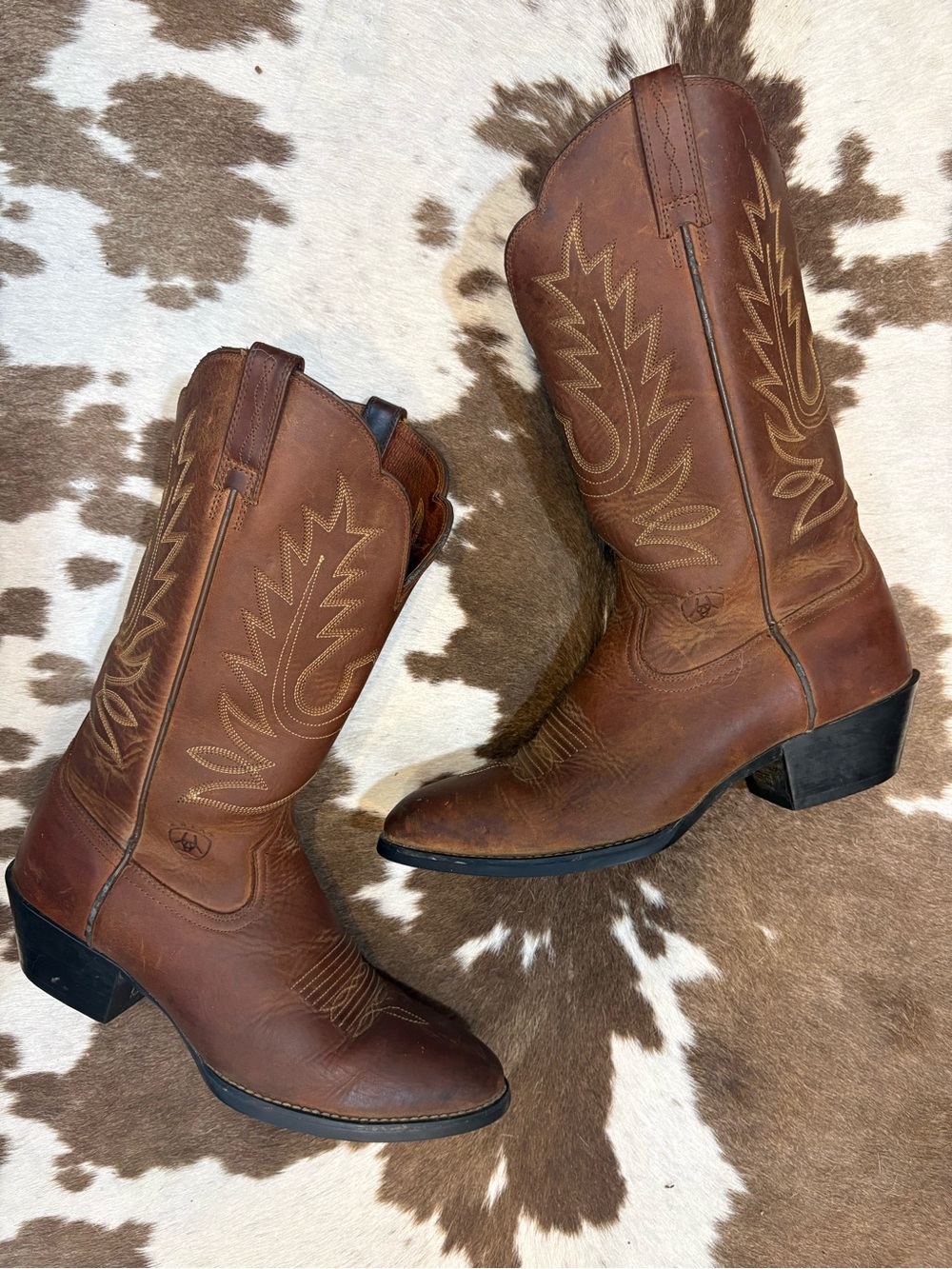 Ariat Brown Leather Western Heeled Boots